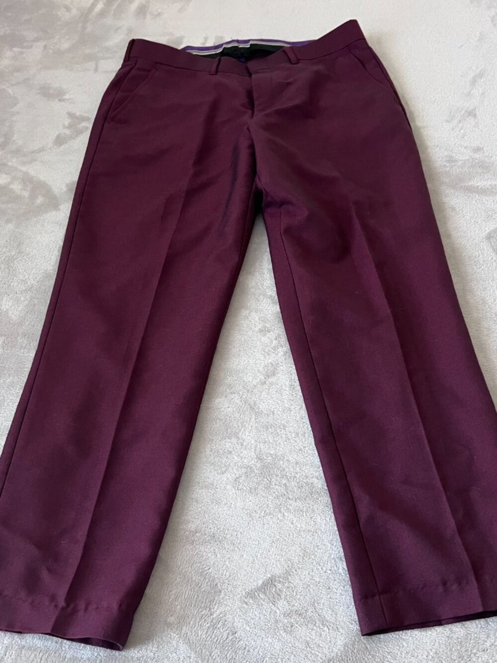 Vinci Men's Regular Fit Pants-Button Burgundy Size 30R